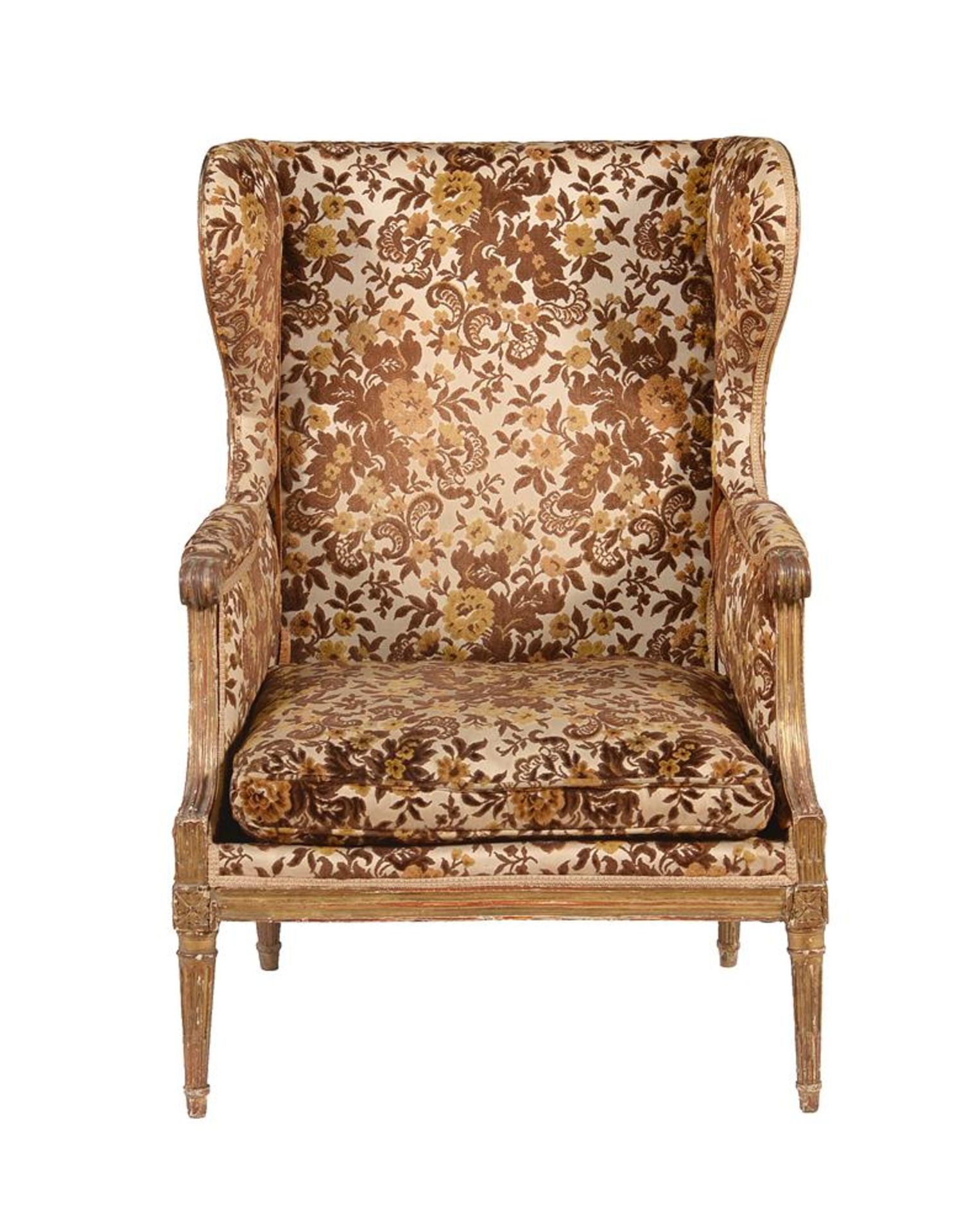 A Louis XVI giltwood and upholstered bergere armchair - Image 2 of 2