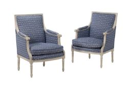 A pair of French bergeres or armchairs