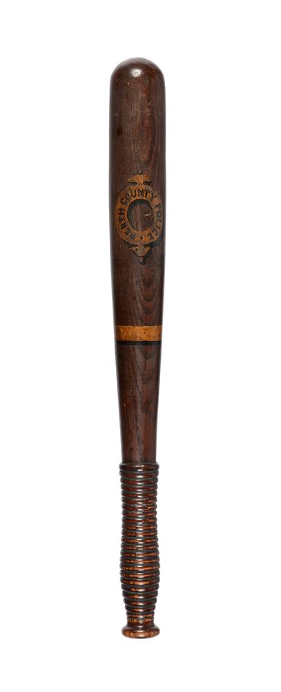 A Scottich Victorian stained oak and painted police truncheon - Image 2 of 4