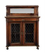 Y A George IV rosewood and gilt metal mounted side cabinet