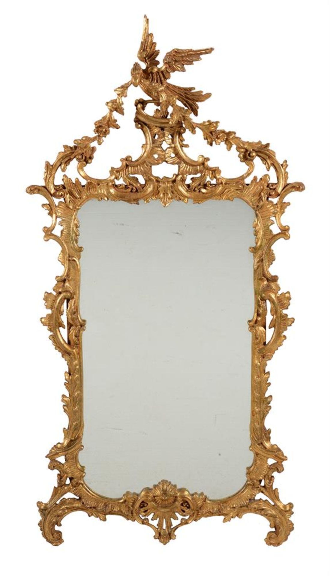 A pair of modern Italian giltwood wall mirrors in Chippendale style