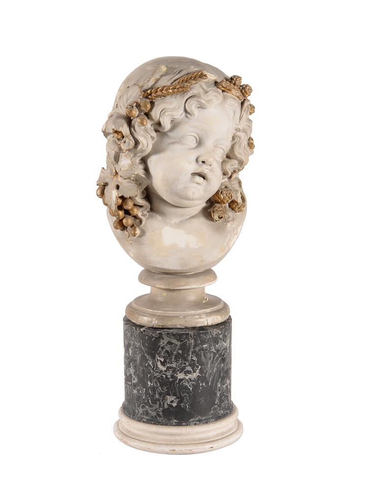 An Italian plaster bust of a cherub - Image 2 of 4