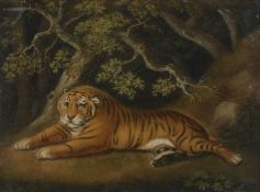 Follower of Benjamin Zobel, Tiger resting under trees