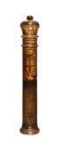 A George III turned and painted wood miniature short truncheon or tipstaff