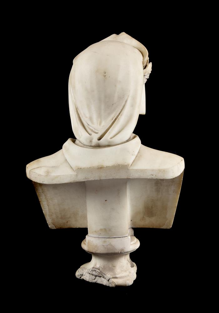 A sculpted marble bust of Dante Alighieri - Image 3 of 3