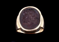 A French paste intaglio ring
