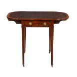 A George III mahogany and satinwood banded Pembroke table