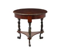 A continental, probably Baltic, mahogany and gilt metal mounted centre table