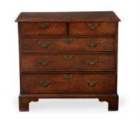 A George II 'red walnut' chest of drawers