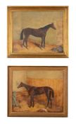 Follower of Harry Hall, A study of a horse in a stable, a set of two
