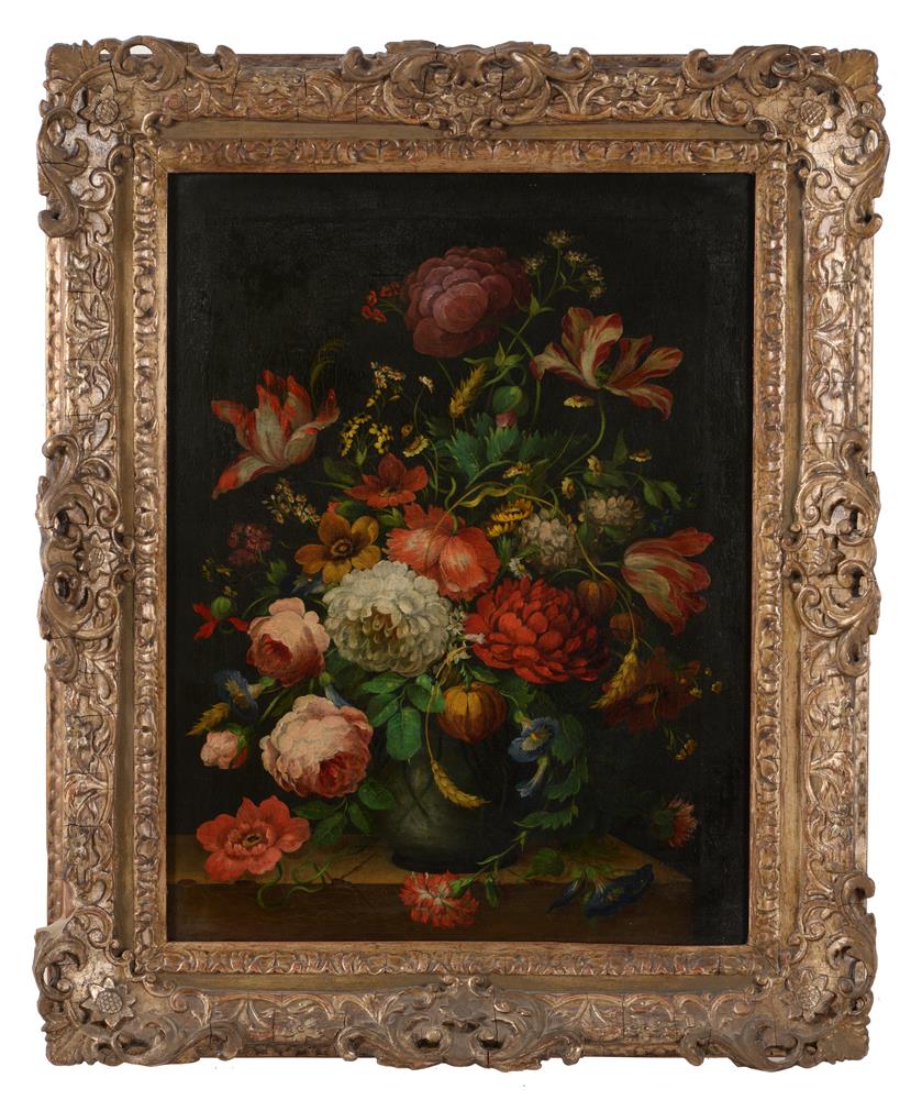 Continental School (19th century), Still life of flowers in a vase, a pair - Image 2 of 6
