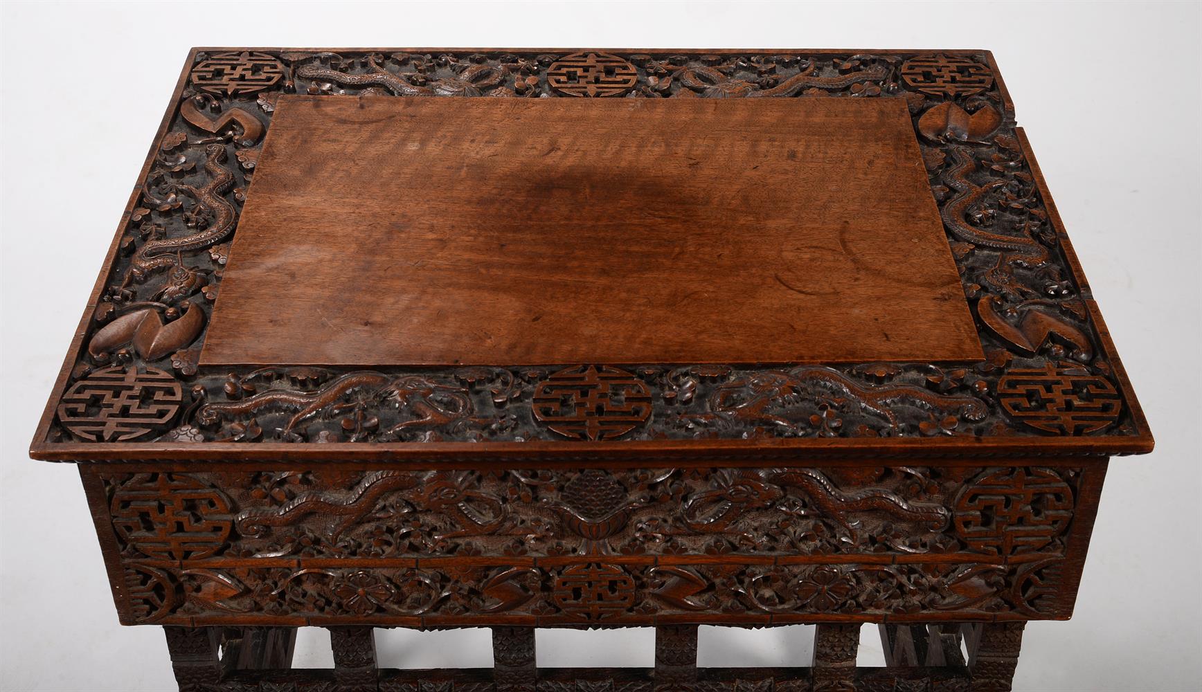 A Chinese carved hardwood rectangular table - Image 3 of 3