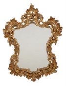 A pair of Continental carved giltwood wall mirrors in 18th century style
