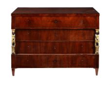 A Continental mahogany chest of drawers