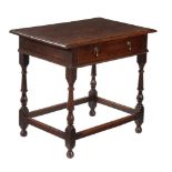 A Charles II oak side table