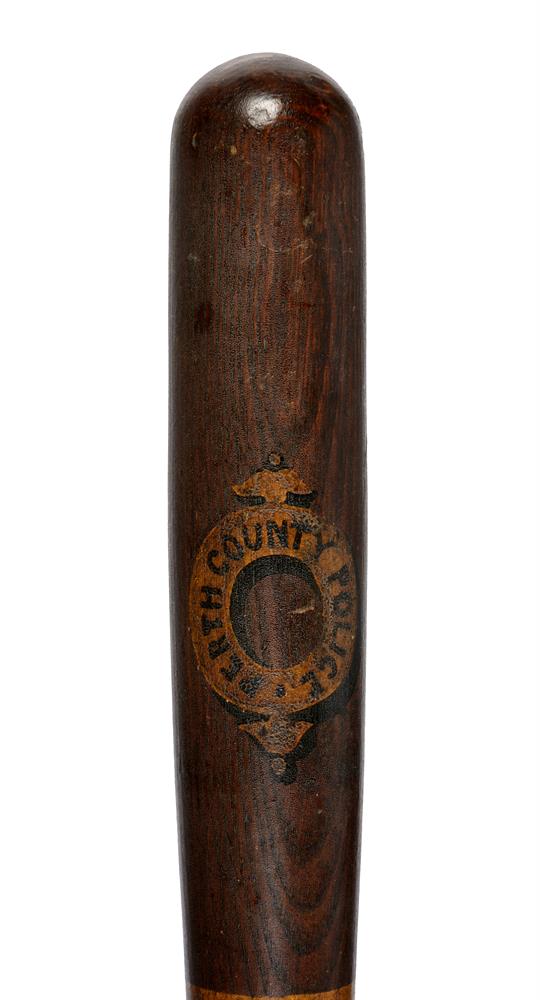 A Scottich Victorian stained oak and painted police truncheon - Image 4 of 4