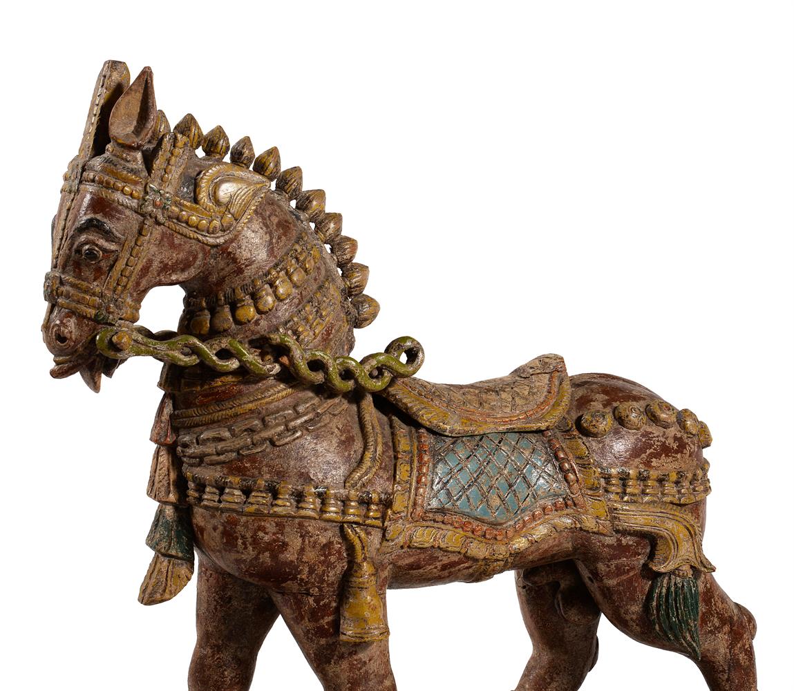 An Indian polychrome painted model of a horse - Image 2 of 3