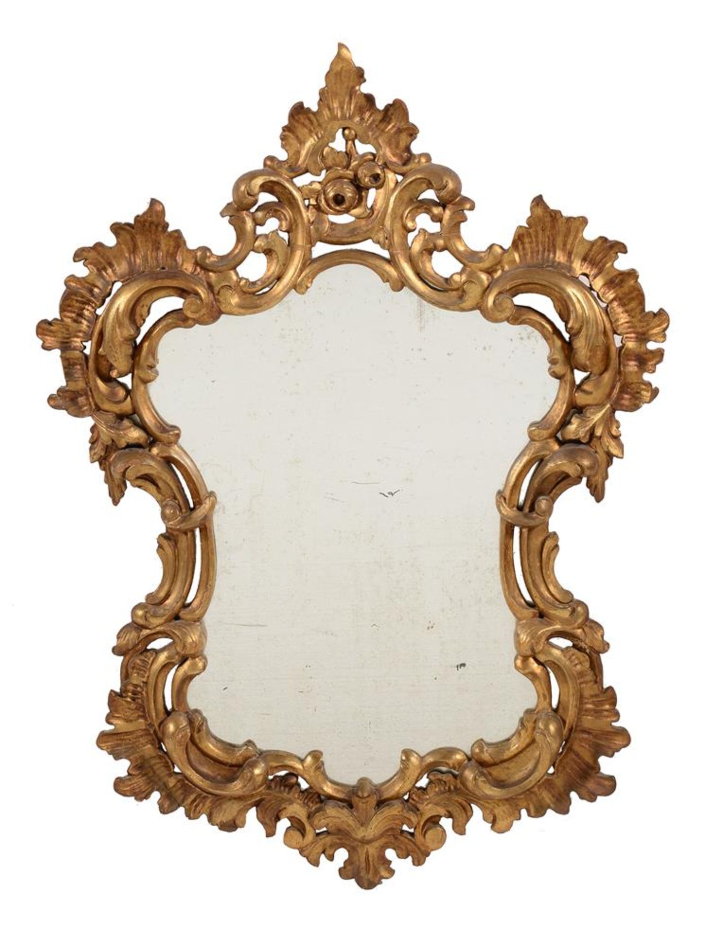 A pair of Continental carved giltwood wall mirrors in 18th century style - Image 2 of 4