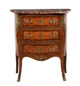 Y A rosewood, marquetry and giltmetal mounted petit commode, in Louis XV style