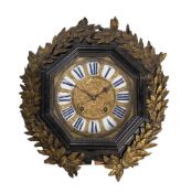 A French ebonised and gilt metal mounted dial wall clock