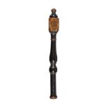 A William IV carved wood and dated West Country truncheon of bannister form