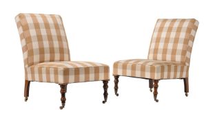 A pair of low side chairs in Victorian taste