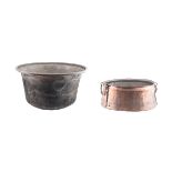 Two Large copper planters or log bins