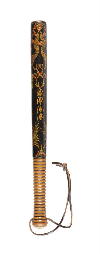 A George IV polychrome and ebonised wood truncheon - Image 3 of 3