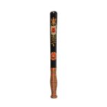 A Victorian painted and turned wood truncheon