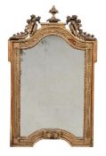 A Louis XVI carved giltwood wall mirror