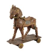 An Indian polychrome painted model of a horse