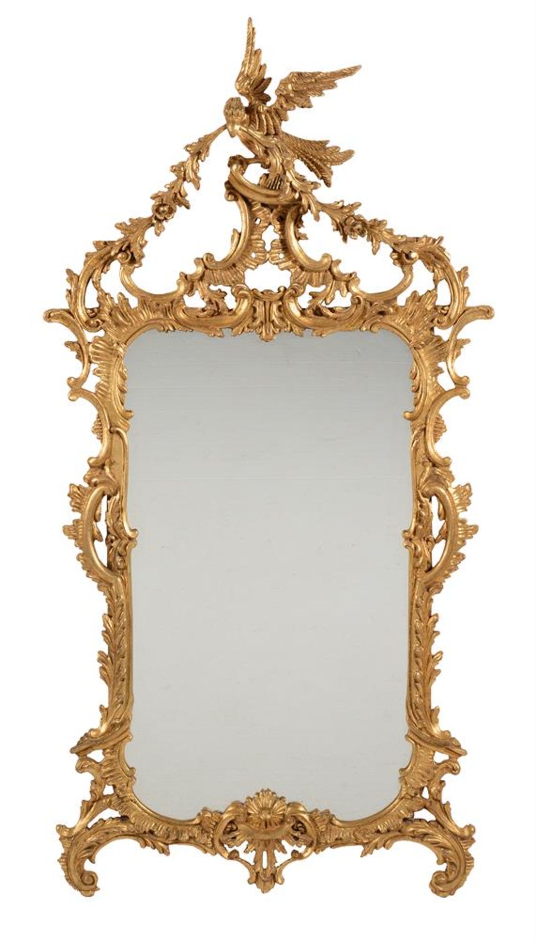 A pair of modern Italian giltwood wall mirrors in Chippendale style - Image 2 of 4