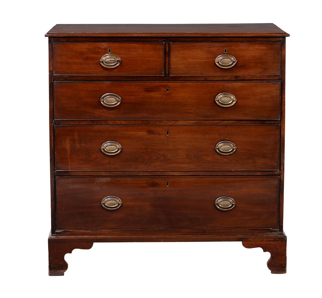 A mahogany chest of drawers