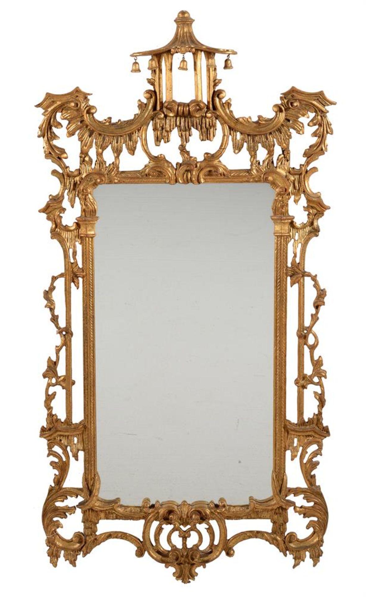 A pair of modern Italian giltwood wall mirrors in Chinese Chippendale style - Image 2 of 4