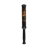 A Victorian ebonised and parcel gilt wood truncheon