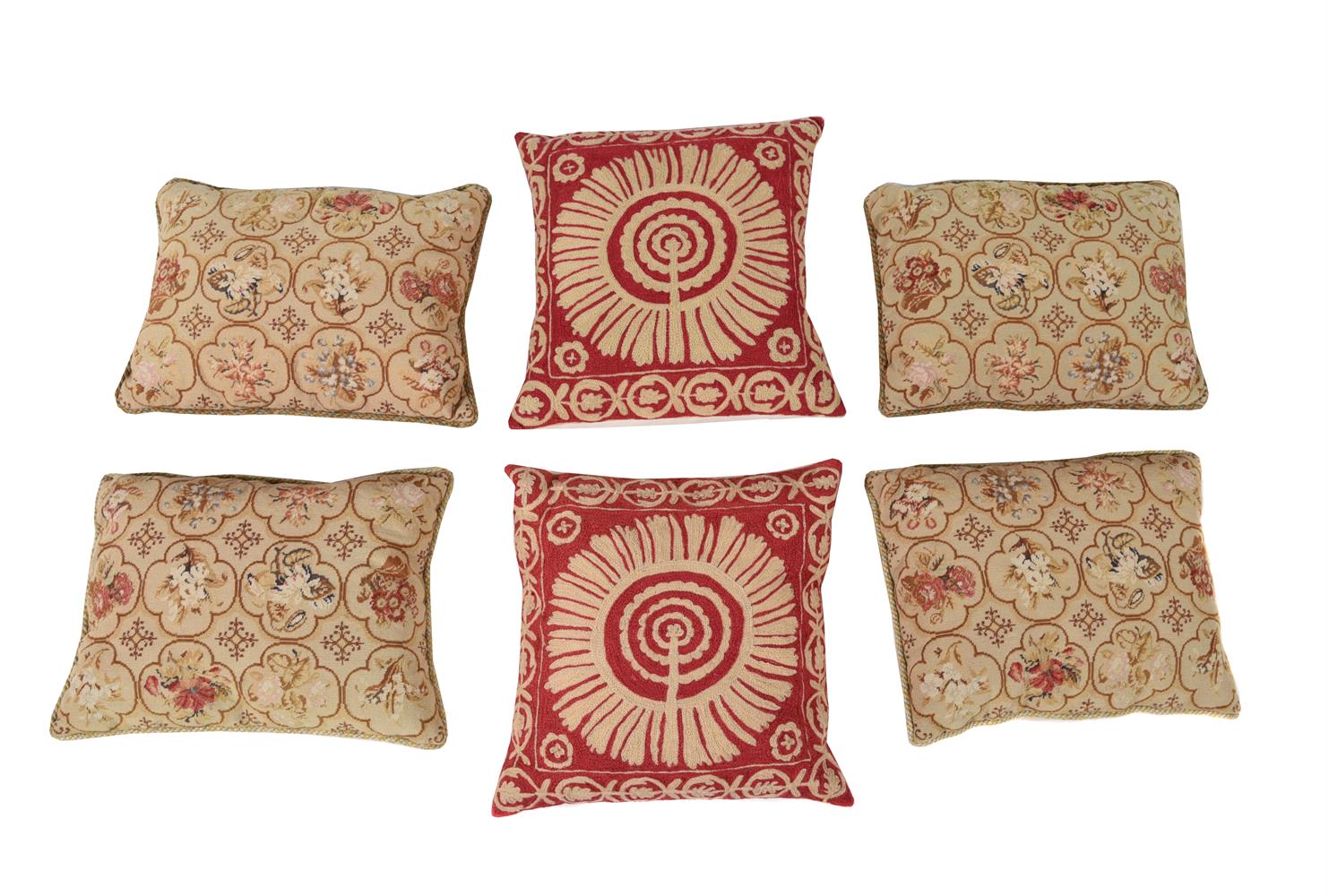 A group of six cushions