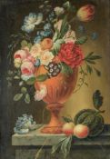 Dutch School (19th century), Still life of flowers in an urn
