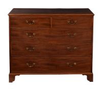 A mahogany chest of drawers