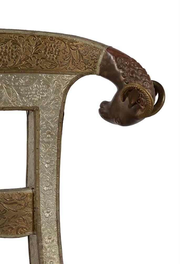 A suite of Indian gilt and silver coloured metal seat furniture - Image 2 of 3