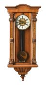 A walnut Vienna style wall clock