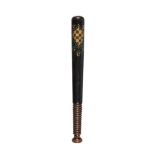 A Victorian ebonised and painted wood truncheon