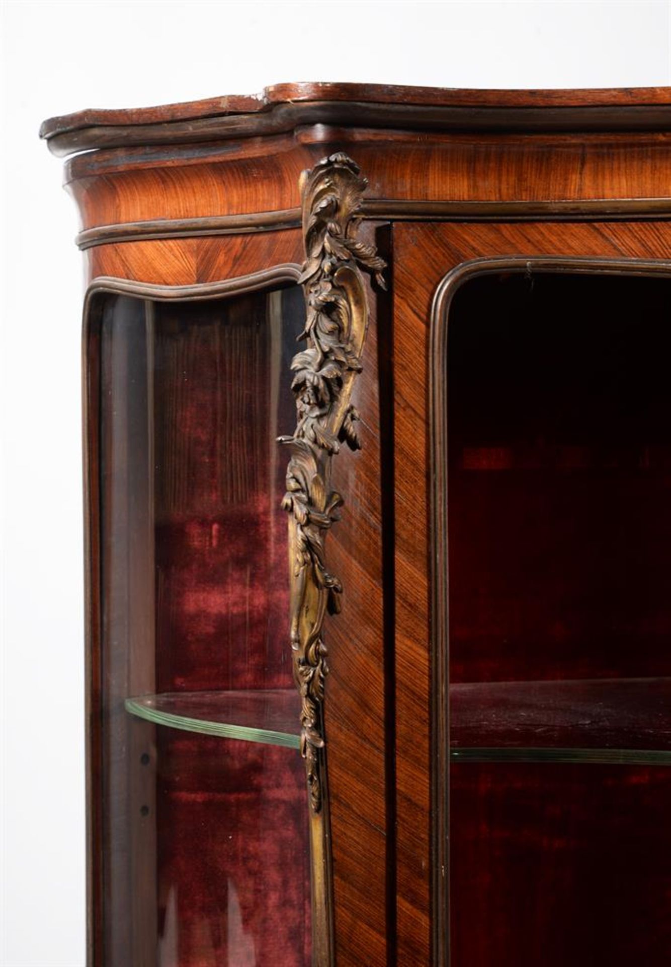 Y A French Vernis Martin parquetry and gilt metal mounted serpentine fronted display cabinet - Image 2 of 3