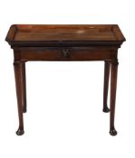 A George II mahogany tray top side or silver table