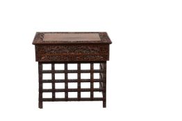 A Chinese carved hardwood rectangular table