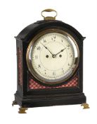 A Regency ebonised quarter striking bracket clock