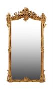A Victorian giltwood and composition wall mirror