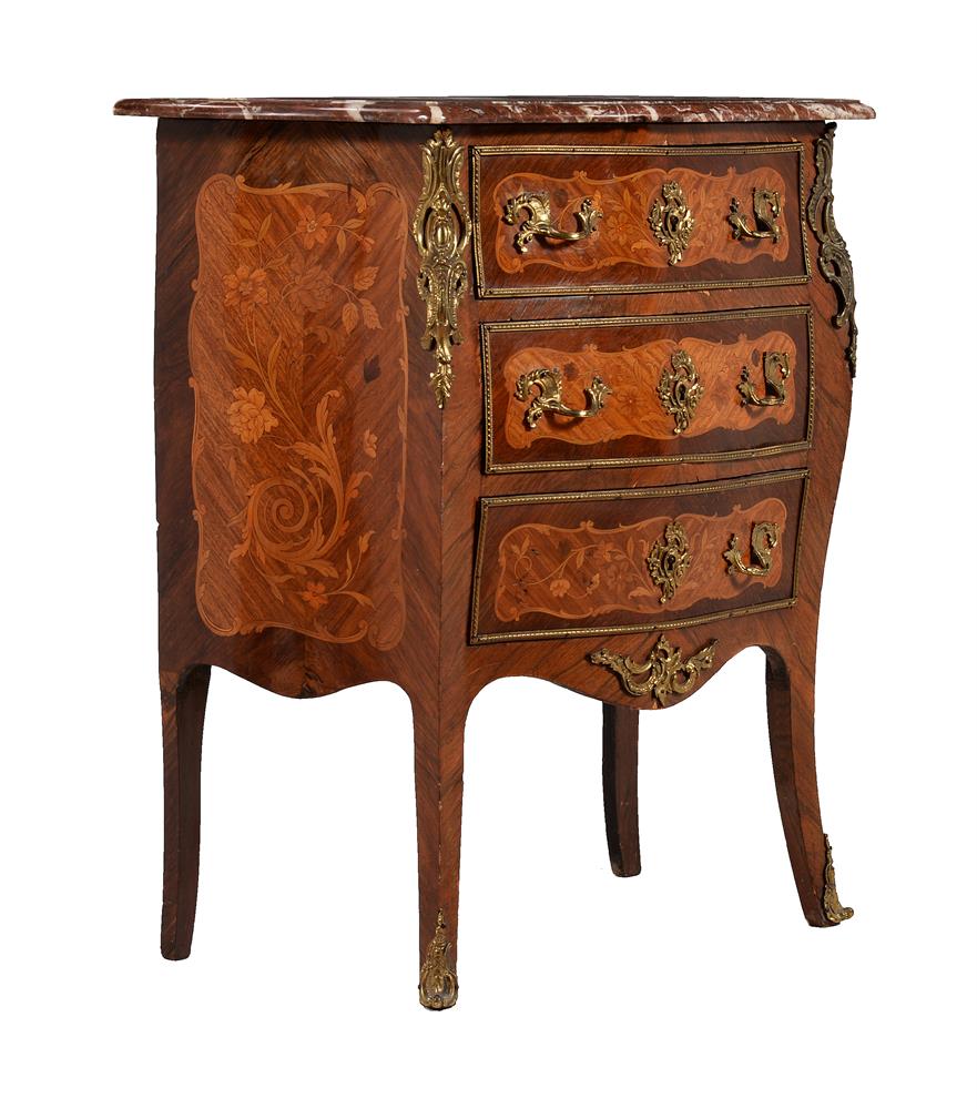 Y A rosewood, marquetry and giltmetal mounted petit commode, in Louis XV style - Image 2 of 2