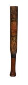 A dated Regency turned and painted lead-weighted wood truncheon