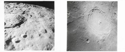 The first photographs of the lunar far side taken by humans (two views), Apollo 8, 24 Dec 1968