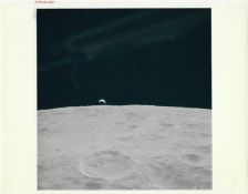 Earthrise near the Meitner Crater, Apollo 14, 31 Jan-9 Feb 1971